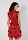 Ditsy Floral Chiffon Mini Dress, Red, large