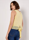Cotton Lace Bow Top, Yellow, large
