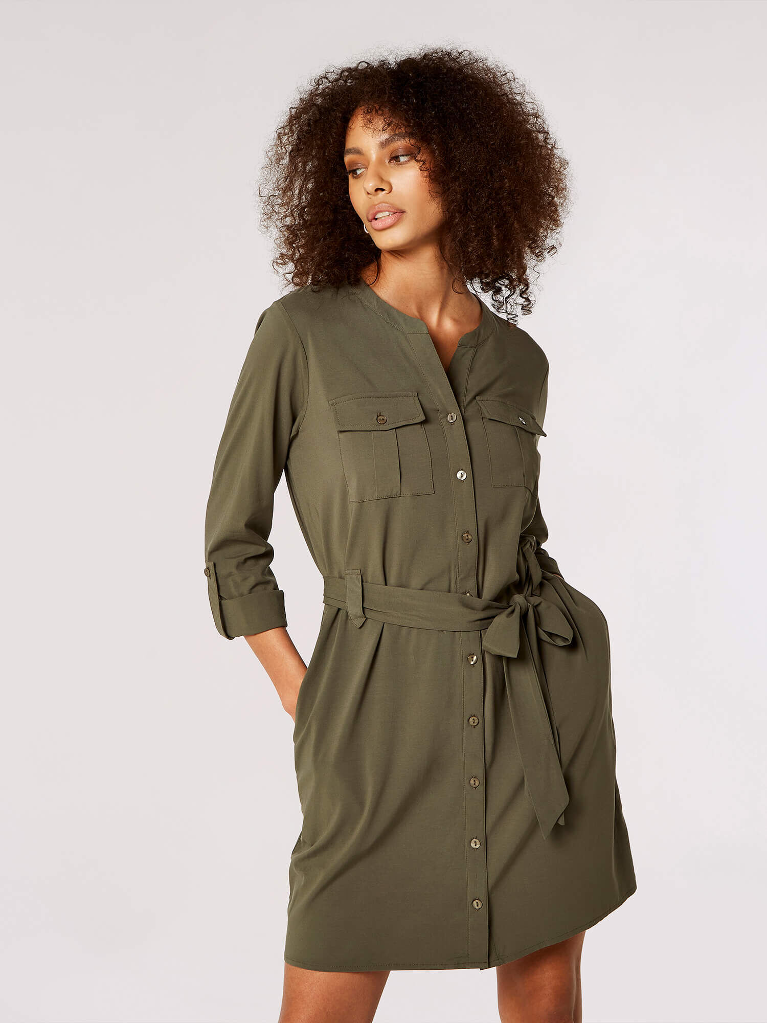 Khaki shirt dress clearance uk