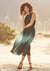 Ombre Grecian Neck Midi Dress, Green, large