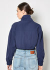 Sporty Cropped Jacket, Navy, large