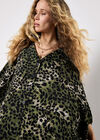 Leopard Print Kimono Midi Dress, Khaki, large