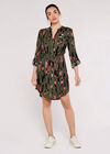 Brushstroke Print Mini Dress , Khaki, large