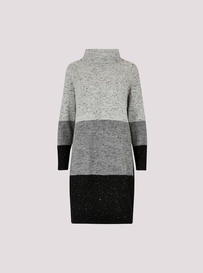 Ribbed Knit Colour Block Mini Dress
