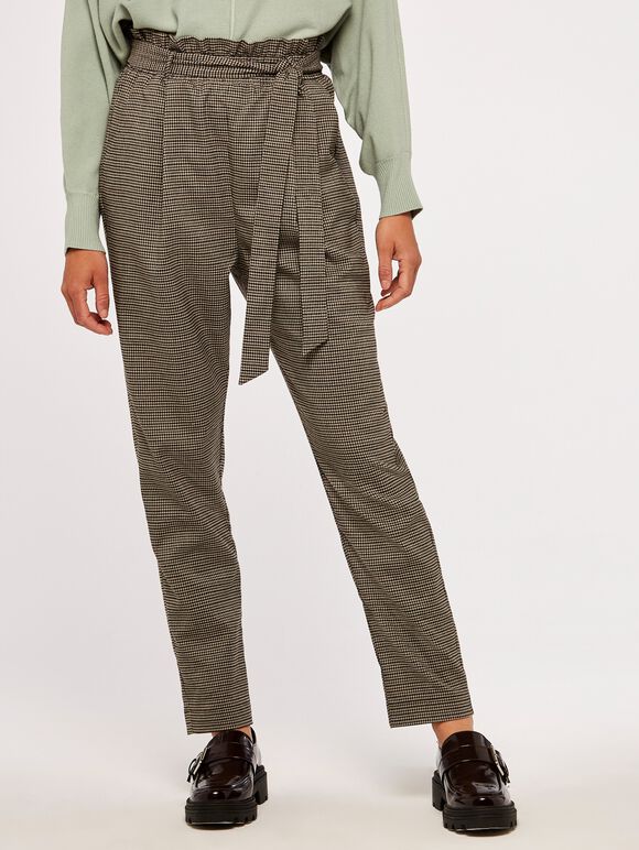 Paperbag Check Trouser, Stone, large
