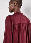 Ruffle Collar Blouse, Burgundy, large
