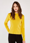 Tiny Rib Roll Neck Jumper, Mustard, large