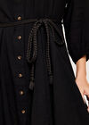 Tetra Button Dress, Black, large