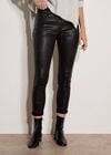 Glitter Snakeskin Skinny-Fit Jeans, Black, large