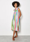 Colourful Stripe Midi Dress, Pink, large
