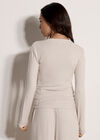 Side Ruched Soft-Touch Top, Stone, large