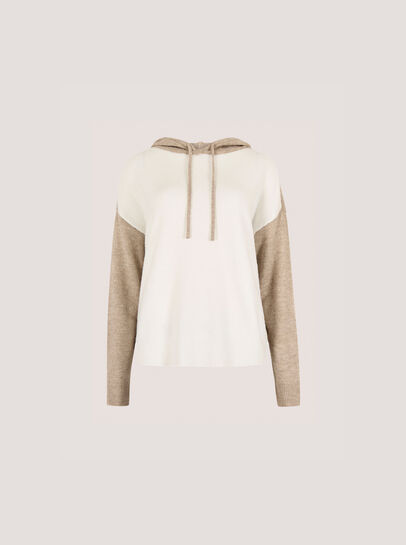 Colour Block Knitted Hoodie