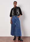 Embroidered Suedette Waistcoat, Black, large