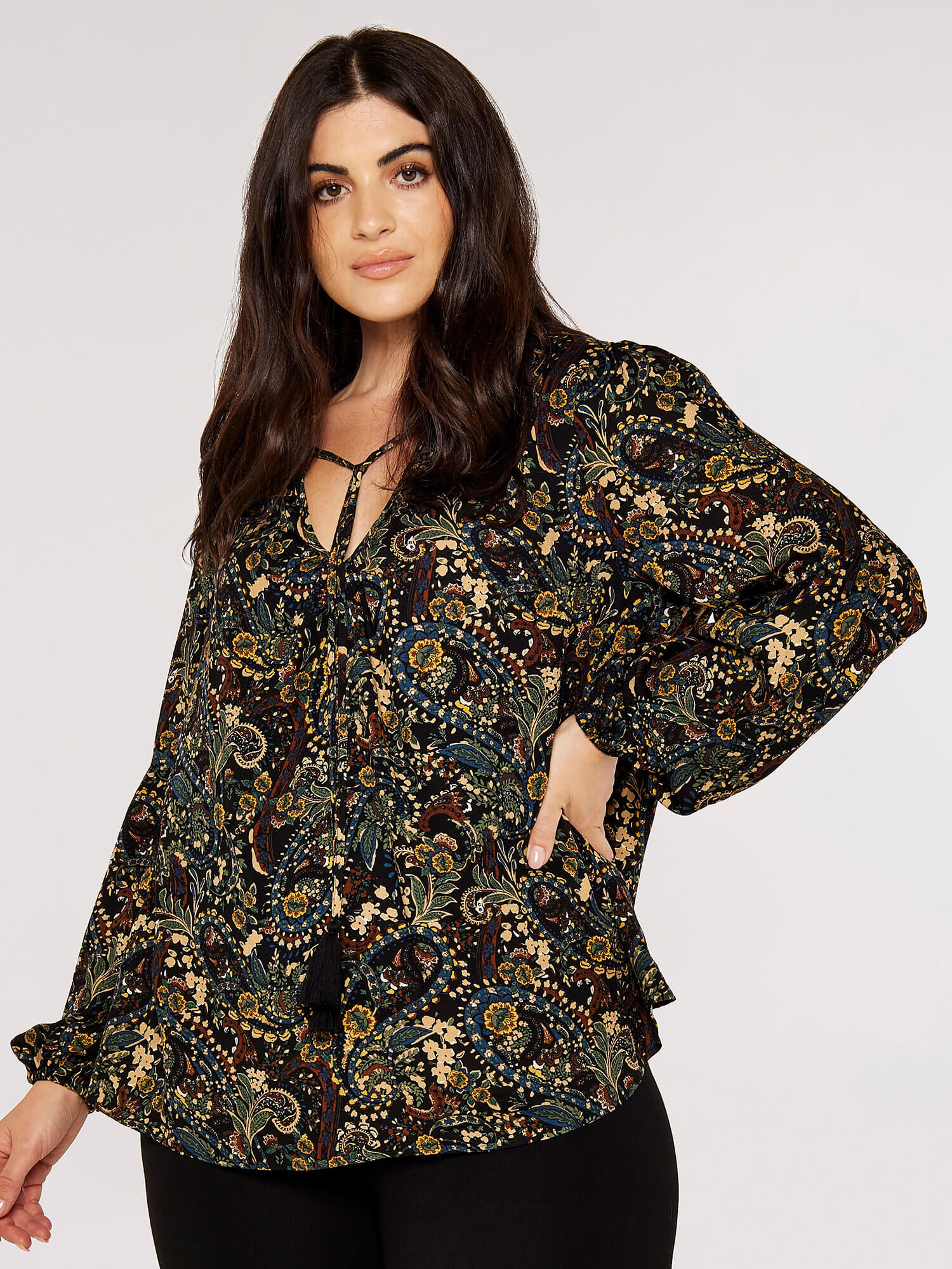 Curve Paisley Boho Blouse