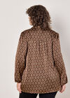 Curve Retro Diamond Satin Shirt, Rust, large