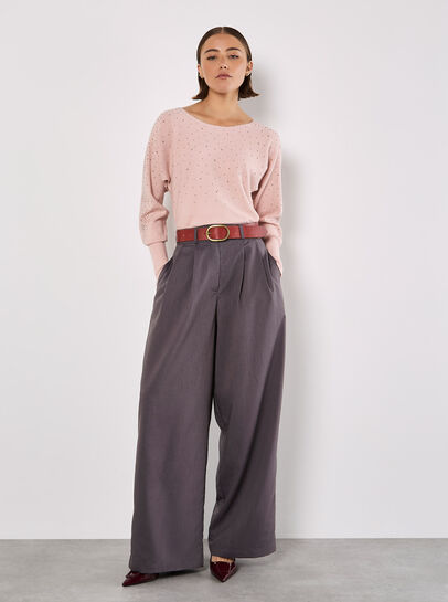Batwing Sleeve Studded Jumper