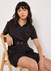 Utility Cargo Mini Dress, Black, large