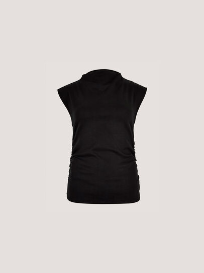 High Neck Side Ruched Top
