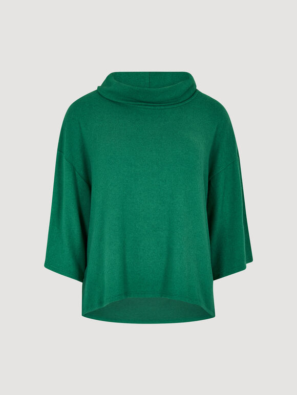 Soft Touch Cowl Neck Top, Green, large