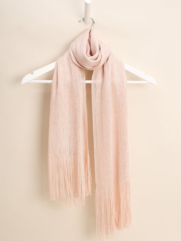 Lightweight Metallic Summer Pashmina, Pink, large