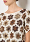Hexagon Flowers Crochet Top, Rust, large