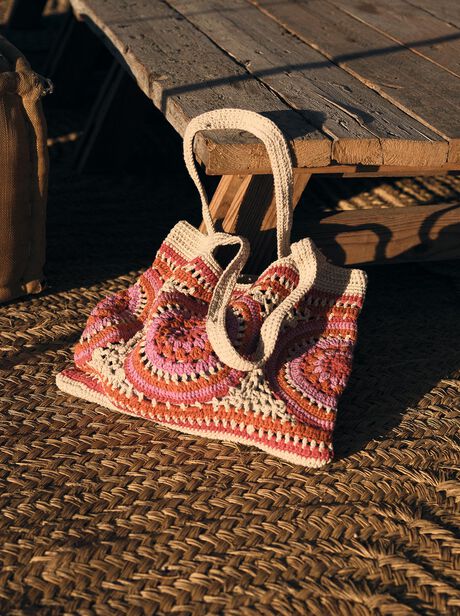 Colourful Crochet Tote Bag