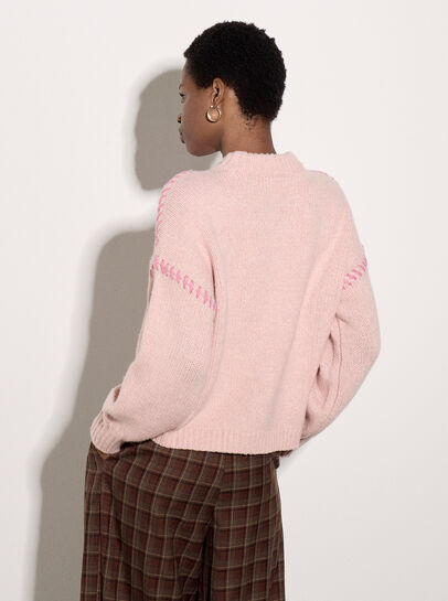 Blanket Stitch Chunky Knit Jumper