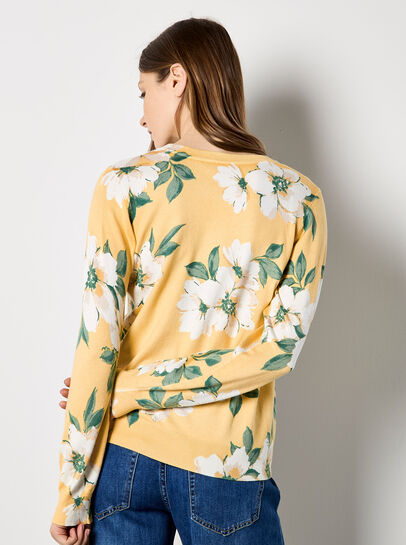 Floral Print Fine Knit Jumper
