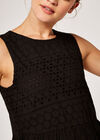 Broderie Anglais Tiered Dress, Black, large