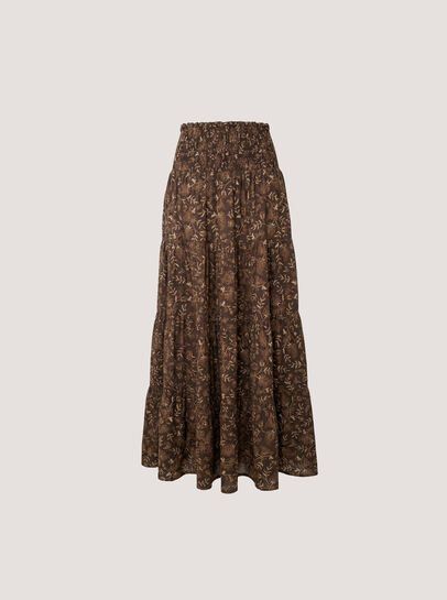 Painterly Paisley Tiered Maxi Skirt