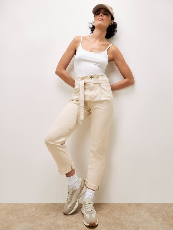 Stella Mom Jeans, Cream, large