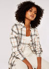 Oversized Cotton Check Shirt, White, large