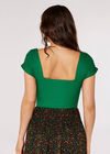 Ribbed Jersey Bodysuit, Green, large