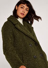 Double Breasted Borg Coat, Khaki, large