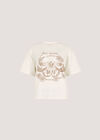 Free Spirit Embroidered Butterfly T-Shirt, Cream, large