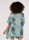Tropical  Oversized Top, Aqua - Turquoise, large