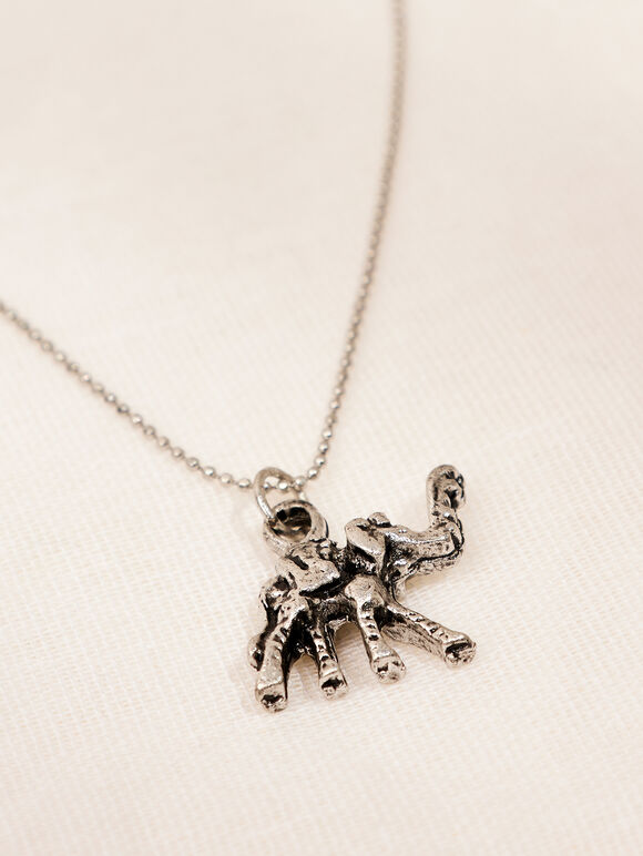 Silver Tone Elephant Pendant Necklace, Assorted, large
