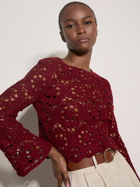 Boho Floral Cotton Crochet Top