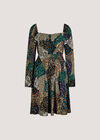 Patchwork Print Boho Mini Dress, Khaki, large