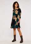 Colour Block Swing Mini Dress, Green, large