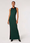 Ribbed Knit Bodycon Maxi Dress, Green, large