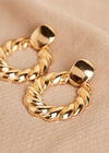 Gold Tone Twisted Hoop Earrings, Assorted, large
