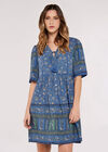 Sarasa Floral Mini Dress, Blue, large
