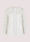Pointelle Patterned Cardigan, Cream, large