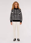 Monochrome Triangles Jumper, Black, large