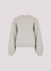 Gem Embellished Jumper, Grey, large
