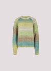 Boucle Knit Multicolour Jumper, Green, large