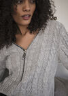 Big Zipper Aran Knit Jumper, Light Grey / Silver, large