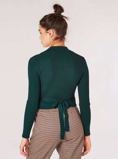 Ribbed Wrap Crop Top