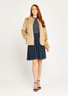 Faux Fur Two Pocket Coat, Stone, large